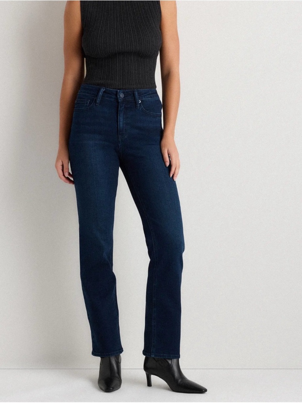 Quince High-Rise Straight Leg Women's Jeans - Deep Sea Blue